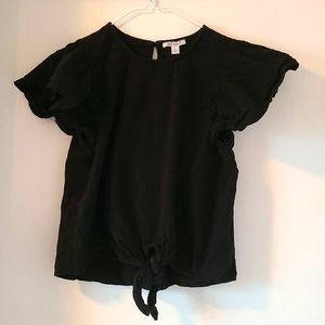 Miami (Francesca's) Black Puff Sleeve Top Size L